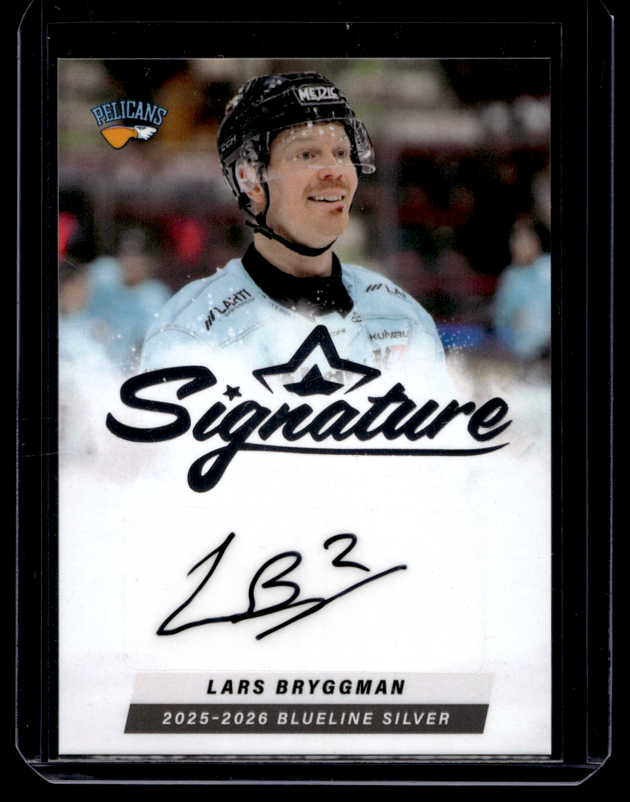 2025-26 Blueline Signature Silver - Lars Bryggman #AU-LB /80