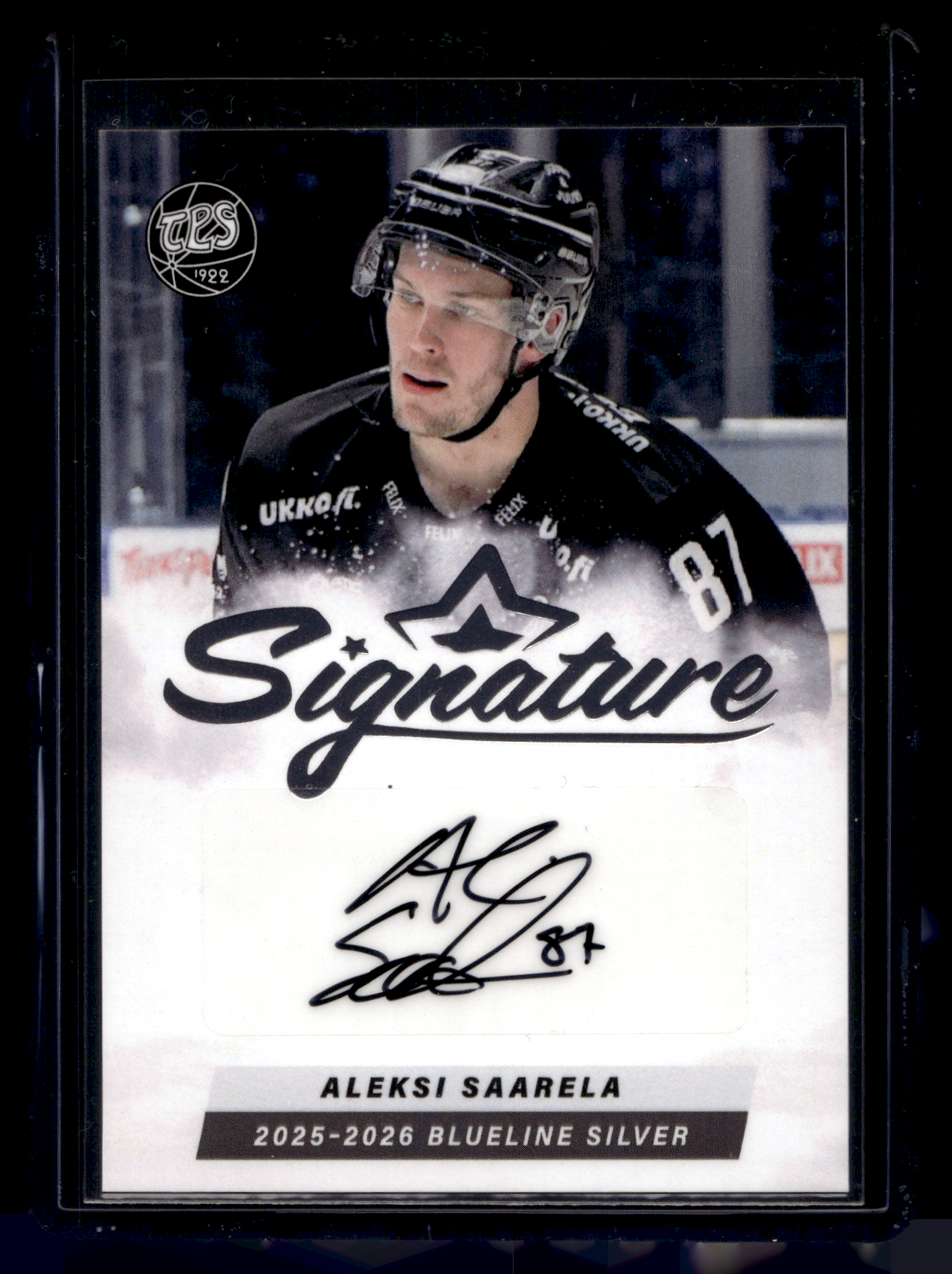 2025-26 Blueline Signature Silver - Aleksi Saarela #AU-AS /80
