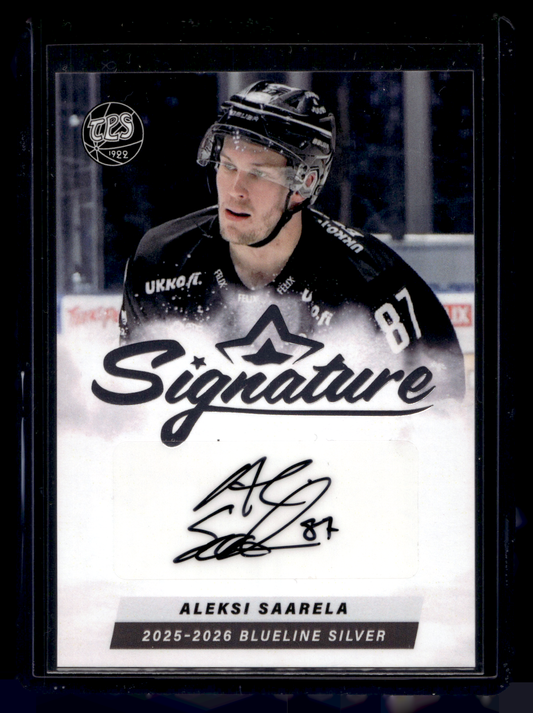 2025-26 Blueline Signature Silver - Aleksi Saarela #AU-AS /80