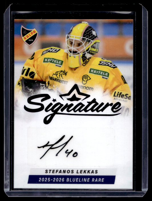 2025-26 Blueline Signature Rare - Stefanos Lekkas #AU-SL /20