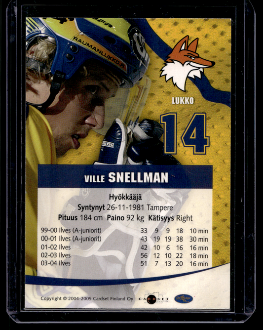 2004-05 Cardset Signature - Ville Snellman