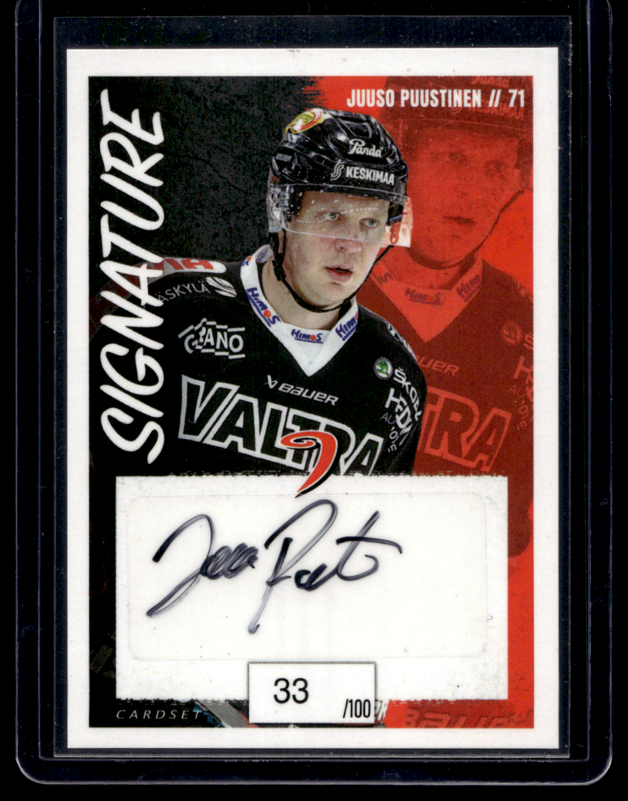 2022-23 Cardset Signature -  Juuso Puustinen /100