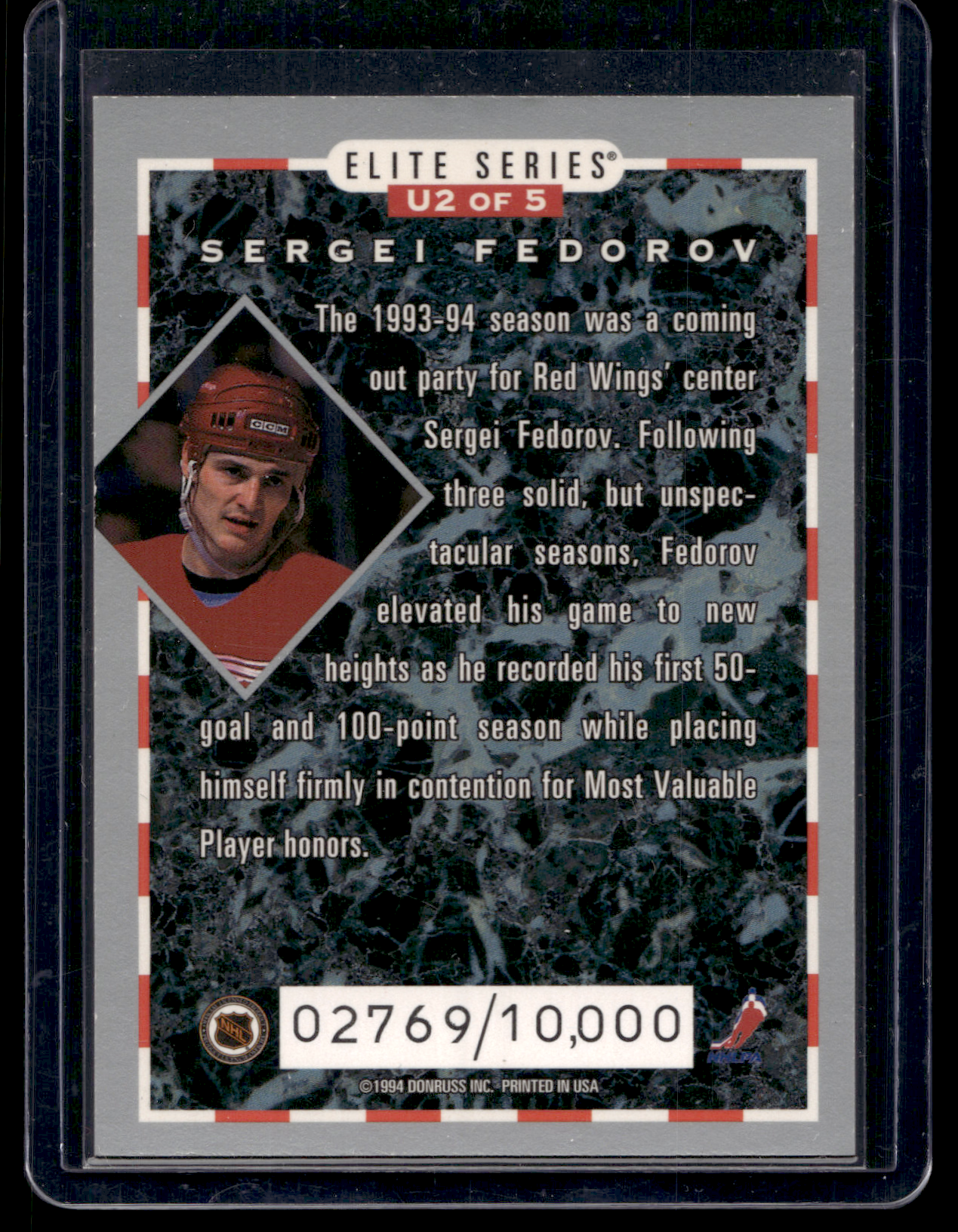 1993-94 Donruss - Elite Series - Sergei Fedorov #U2 /10000