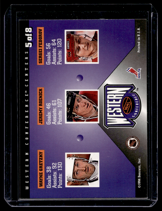 1994-95 Donruss - Dominators - Sergei Fedorov / Jeremy Roenick / Wayne Gretzky #5