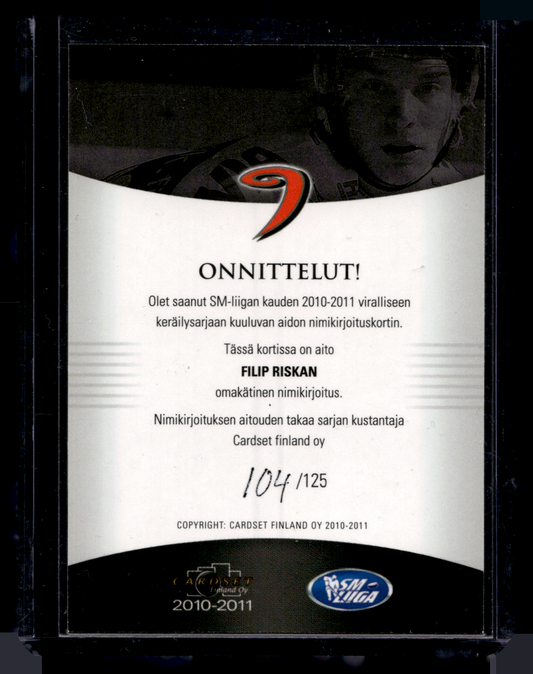 2010-11 Cardset Signature - Filip Riska /125