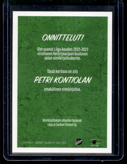 2022-23 Cardset Signature -  Petri Kontiola /100