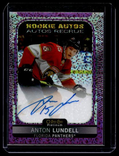 2021-22 Upper Deck OPC Platinum - Rookie Autographs - Violet Pixels - Anton Lundell #R-AL RY