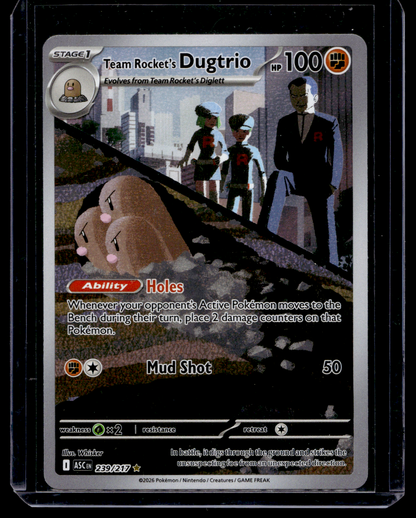 2026 Pokemon - Mega Evolutions - Ascended Heroes - Illustration Rare - Team Rocket's Dugtrio #239