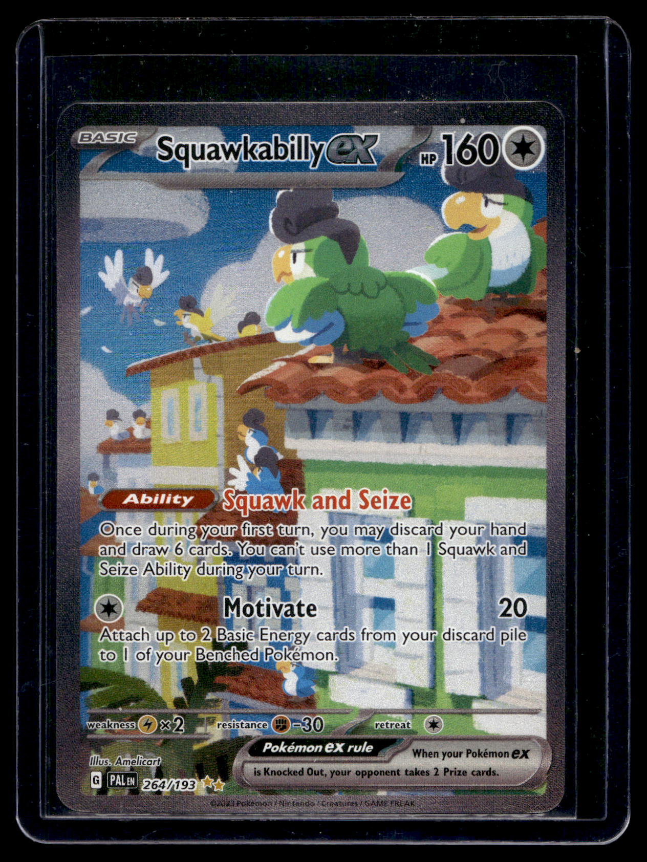 2023 Pokemon - Scarlet & Violet Paldea Evolved - Special Illustration Rare - Squawkabilly ex #264