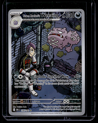 2025 Pokemon Scarlet & Violet - Destined Rivals - Illustration Rare - Team Rocket's Weezing #199