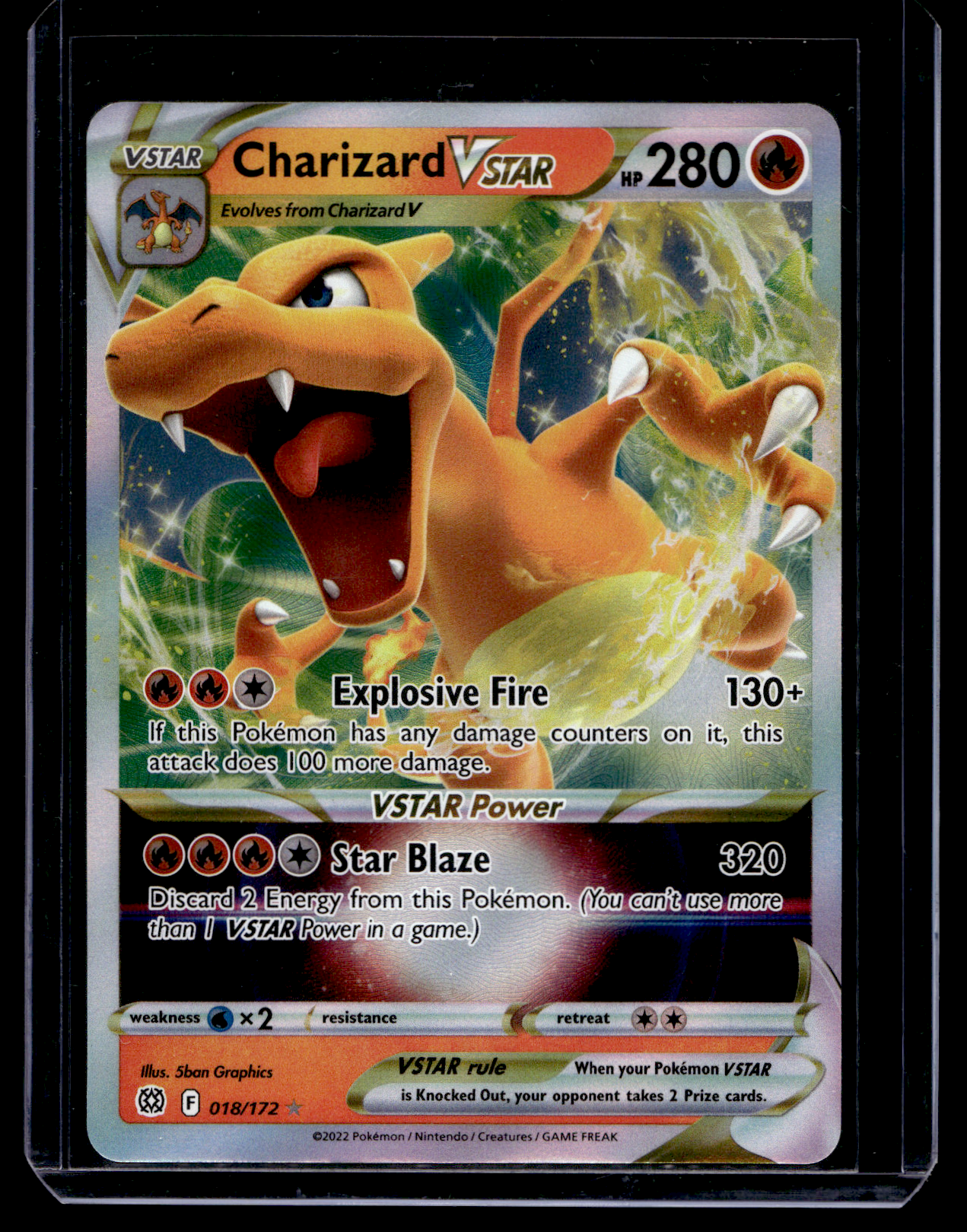 2022 Pokemon Sword & Shield - Brilliant Stars - Holo - Charizard VSTAR #018