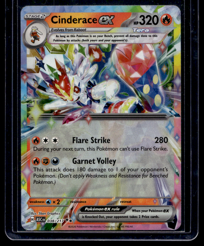 2026 Pokemon - Mega Evolutions - Ascended Heroes - Cinderace ex #038
