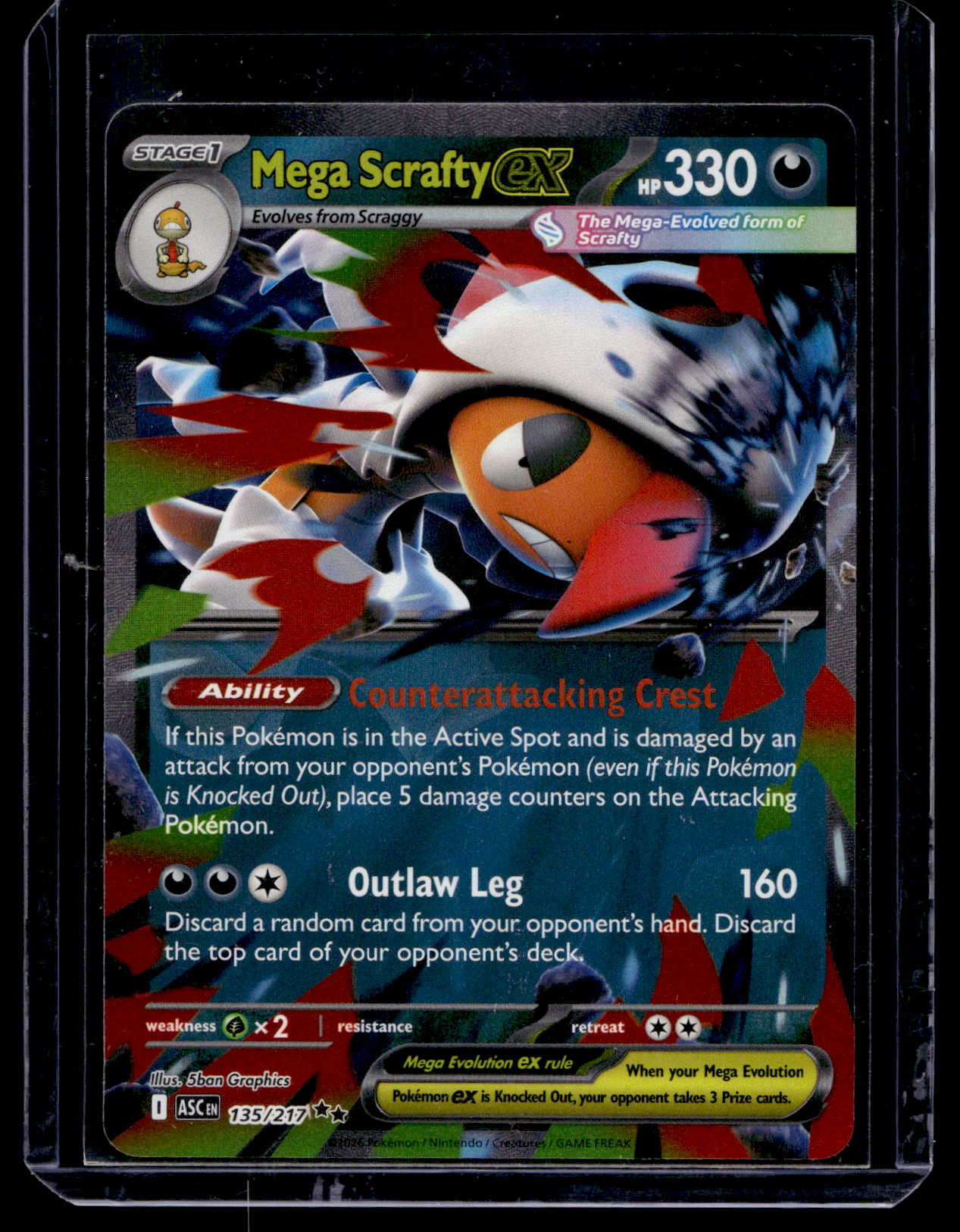 2026 Pokemon - Mega Evolutions - Ascended Heroes - Mega Scrafty ex #135