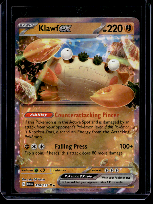 2023 Pokemon - Scarlet & Violet - Obsidian Flames - Klawf ex #120