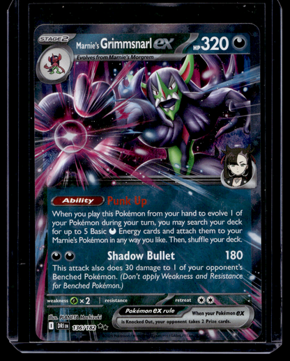 2025 Pokemon Scarlet & Violet - Destined Rivals - Marnie's Grimmsnarl ex #136