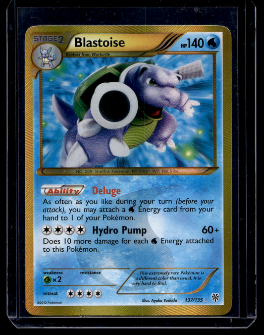 2012 Pokemon Black & White - Plasma Storm - Secret Rare Shiny - Blastoise #137 (Condition EX/NM)