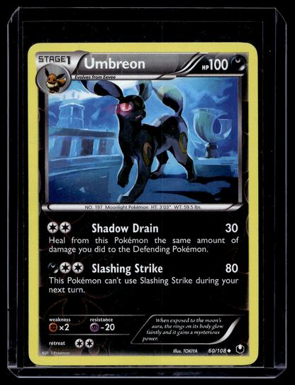 2012 Pokemon Black & White - Dark Explorers - Reverse Foil - Umbreon #60 (Condition: EX/NM)