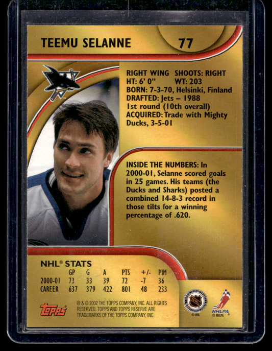 2001-02 Topps Reserve - Teemu Selanne #77