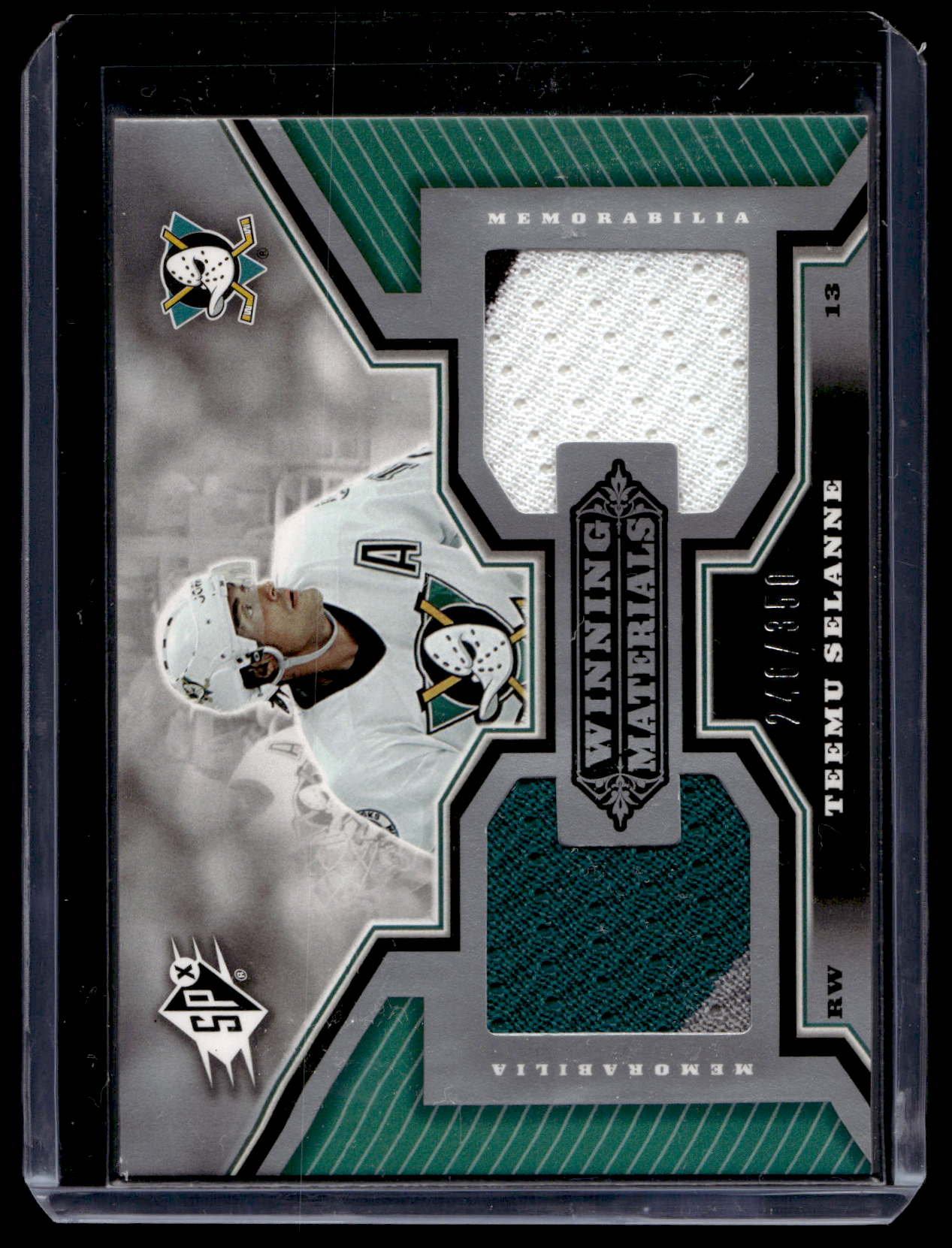 2005-06 Upper Deck SPx - Winning Materials - Teemu Selanne #WM-TS /350