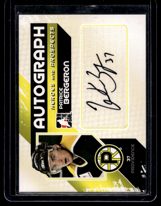 2010-11 In the Game Heroes and Prospects - Autographs - Patrice Bergeron #A-PBE
