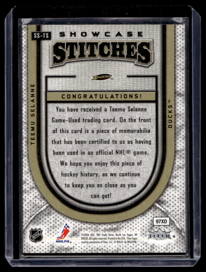 2006-07 Flair Showcase - Showcase Stitches - Teemu Selanne #SS-TS