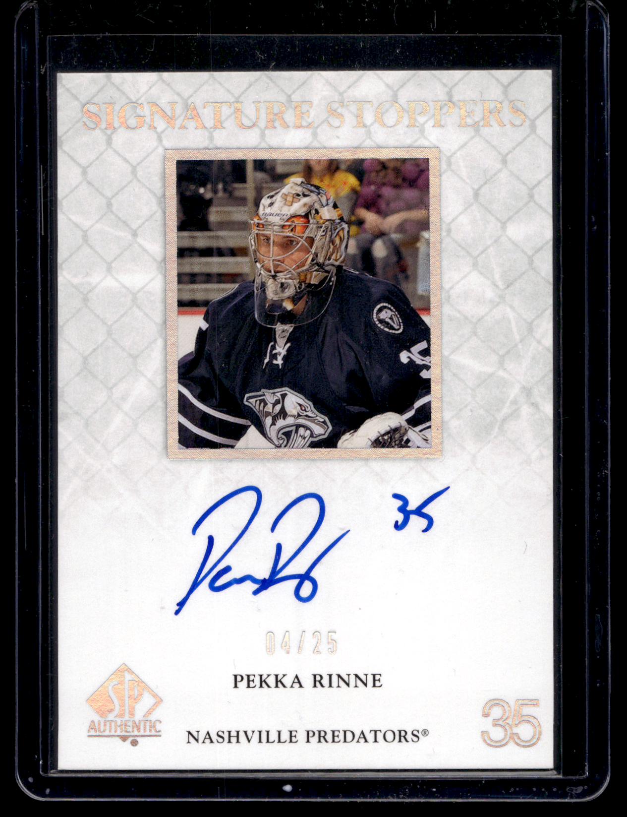 2011-12 Upper Deck SP Authentic - Signature Stoppers - Pekka Rinne #SS-PR /25