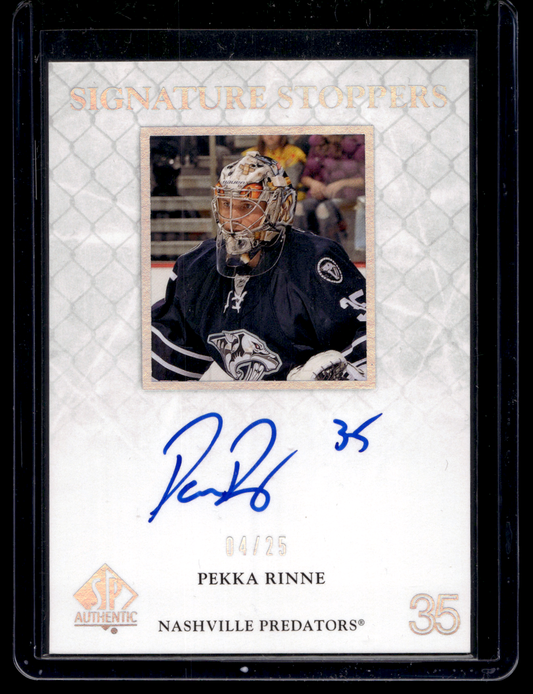 2011-12 Upper Deck SP Authentic - Signature Stoppers - Pekka Rinne #SS-PR /25