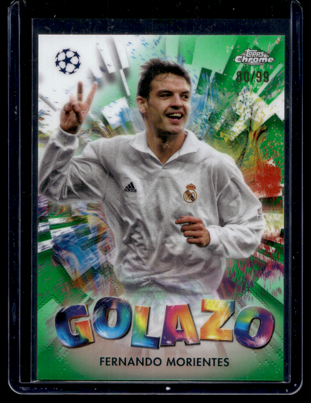 2024-25 Topps Chrome UEFA Club Competitions - Golazo - Green Refractor - Fernando Morientes #GZ-15 /99