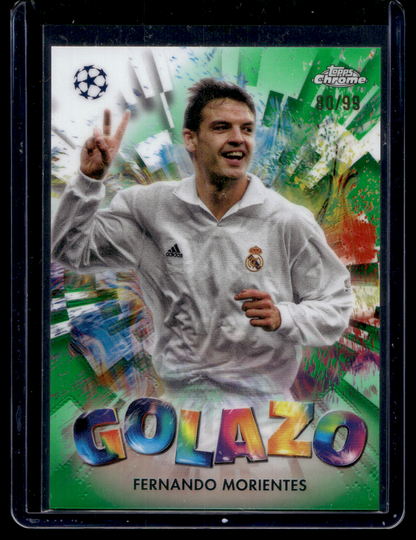 2024-25 Topps Chrome UEFA Club Competitions - Golazo - Green Refractor - Fernando Morientes #GZ-15 /99