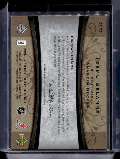 2006-07 Upper Deck Sweet Shot - Sweet Stitches - Teemu Selanne #SS-TS /200