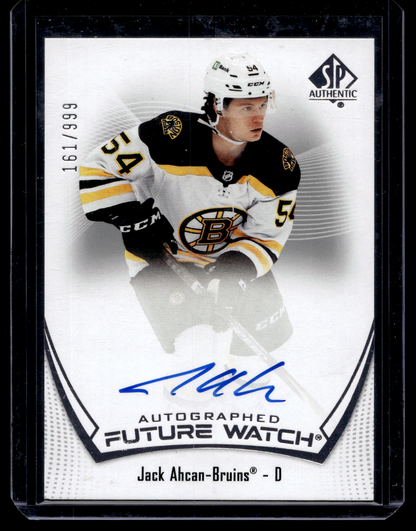2021-22 Upper Deck SP Authentic - Autographed Future Watch - Jack Ahcan #107 /999 RC