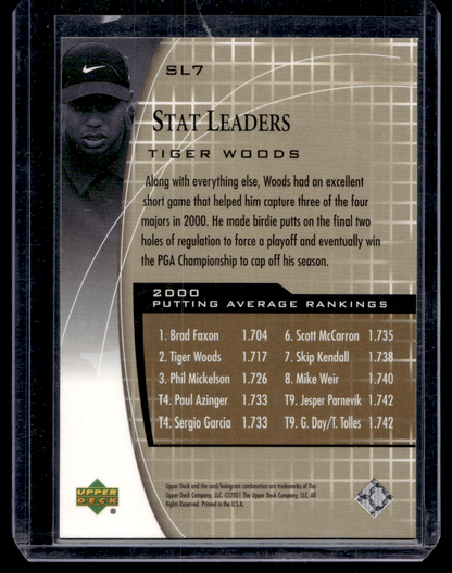 2001 Upper Deck - Stat Leaders - Tiger Woods #SL7 RY