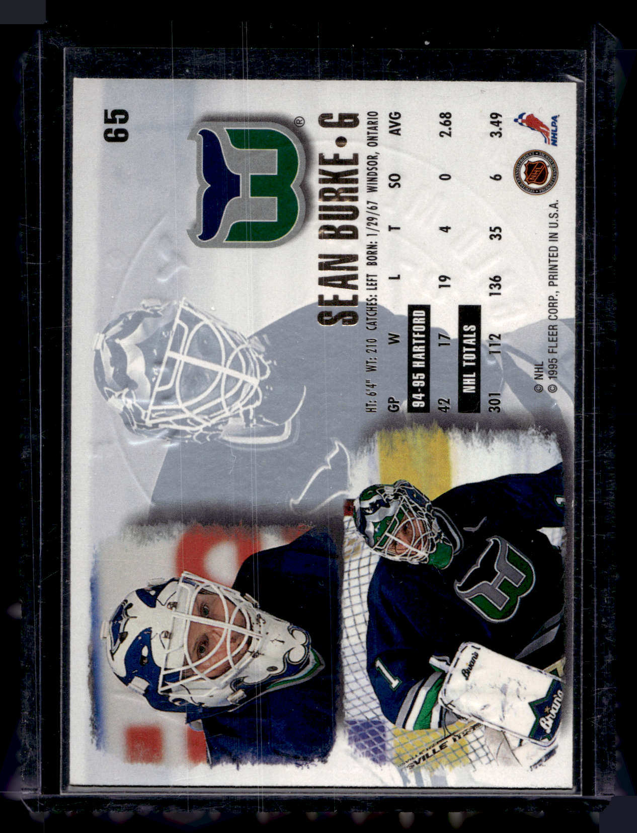 1995-96 Fleer Ultra - Gold Medallion Edition - Sean Burke #65