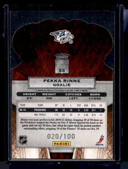 2010-11 Panini Crown Royale - Premiere Date - Pekka Rinne #55 /100