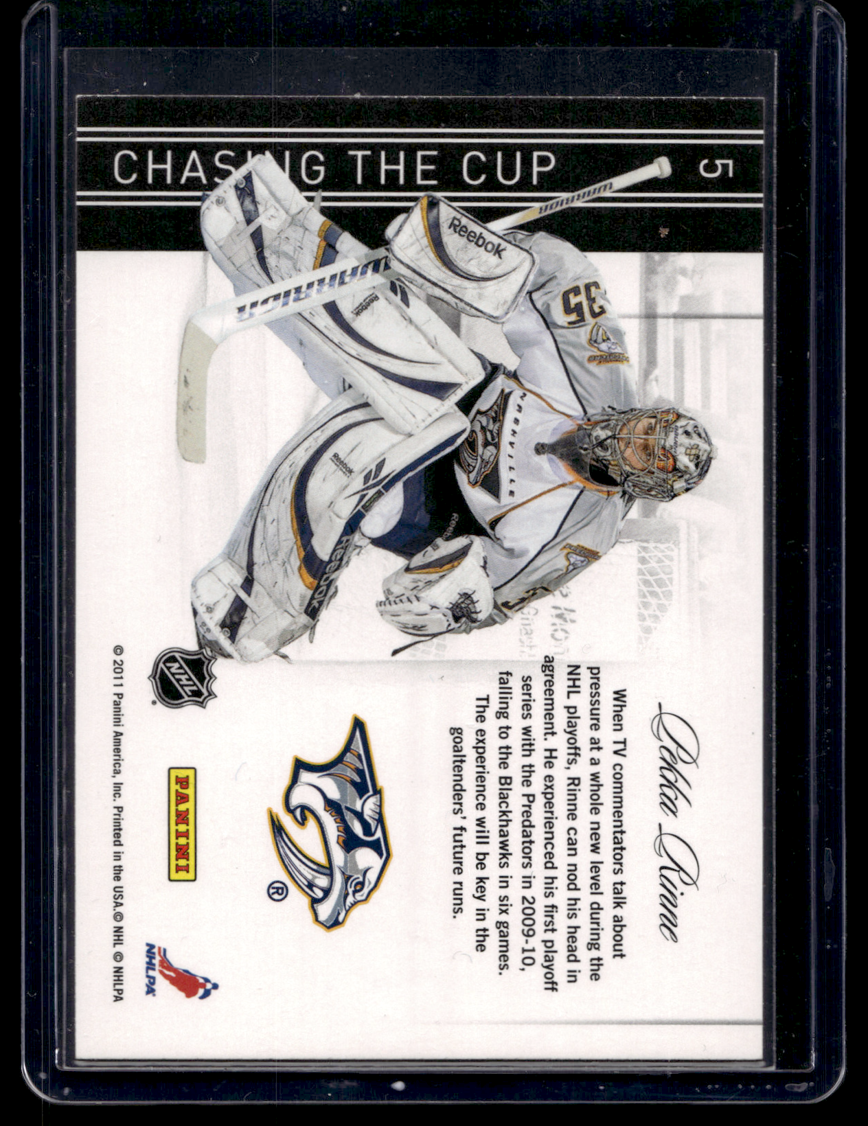 2010-11 Panini Zenith - Chasing the Cup - Pekka Rinne #5