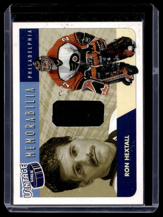 2001-02 In the Game Be A Player Between the Pipes - Vintage Memorabilia - Ron Hextall #VM-14