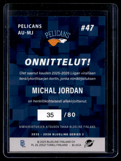 2025-26 Blueline Signature Silver - Michal Jordan #AU-MJ /80