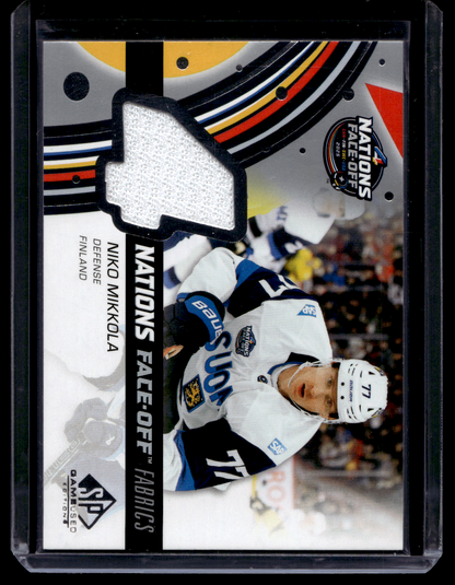 2025-26 Upper Deck SP Game Used Edition - 2025 4 Nations Face-Off Fabrics - Team Finland - Niko Mikkola #4N-NM