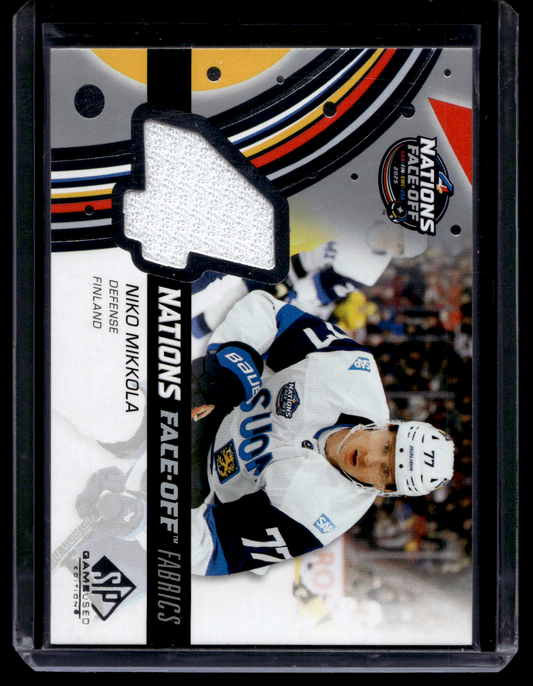 2025-26 Upper Deck SP Game Used Edition - 2025 4 Nations Face-Off Fabrics - Team Finland - Niko Mikkola #4N-NM