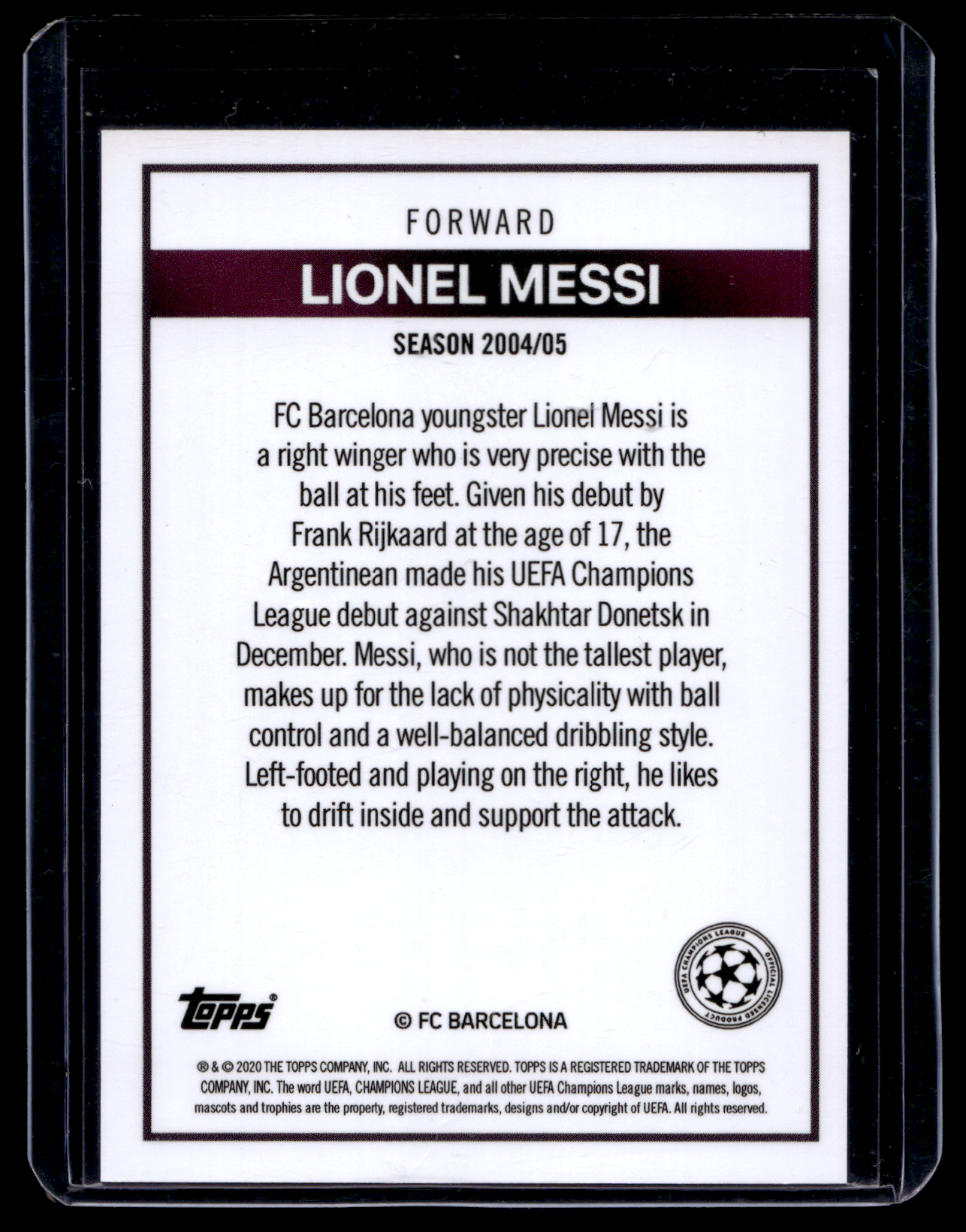 2020-21 Topps The Lost Rookie Cards - Lionel Messi