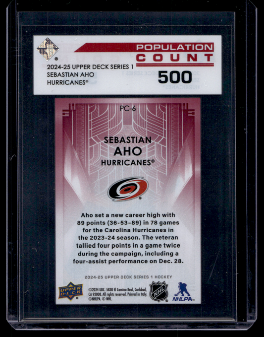 2024-25 Upper Deck Series 1 - Population Count - 500 - Sebastian Aho #PC-6 /500