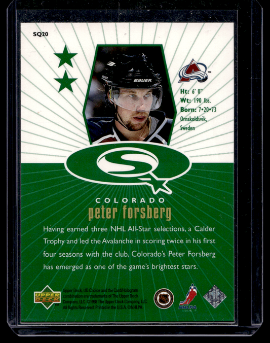 1998-99 Upper Deck UD Choice - Starquest - Green - Peter Forsberg #SQ20