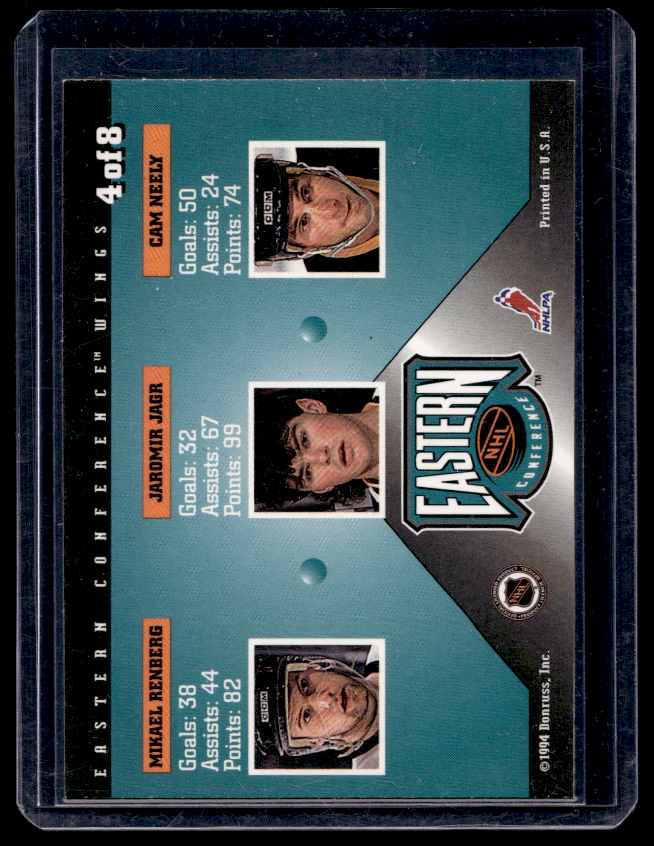 1994-95 Donruss - Dominators - Mikael Renberg / Jaromir Jagr / Cam Neely #4
