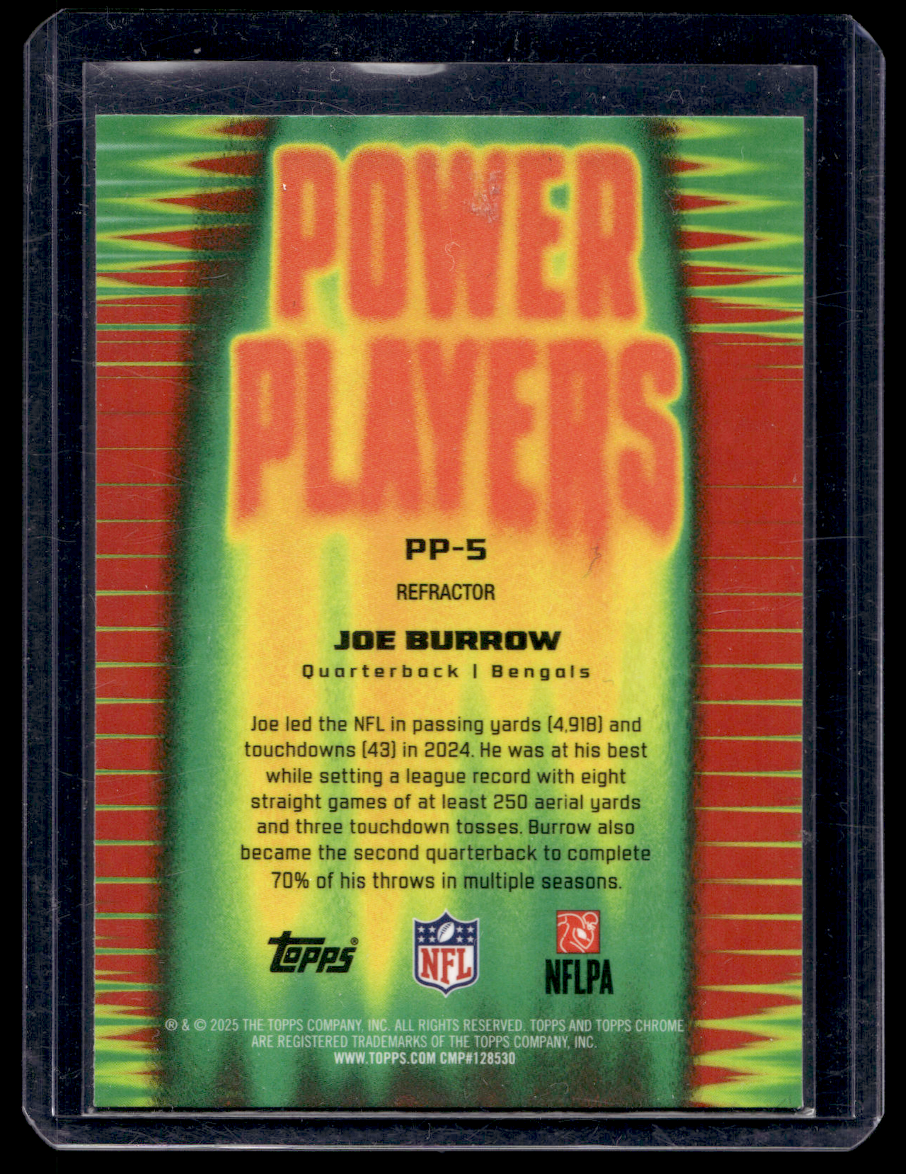 2025 Topps Chrome - Power Players - Refractor - Joe Burrow #PP-5