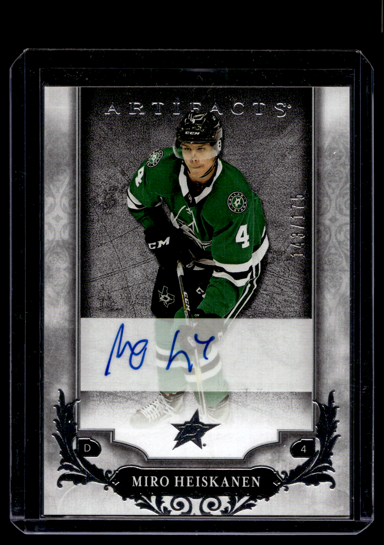 2018-19 Upper Deck Artifacts - Roman Numeral Rookies Redemptions - Autographs - Miro Heiskanen #VI /175 RY