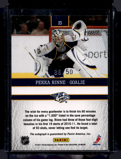 2010-11 Panini Playoff Contenders - Leather Larceny - Autographs - Pekka Rinne #15 /50