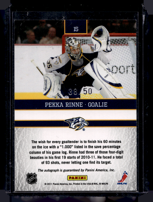 2010-11 Panini Playoff Contenders - Leather Larceny - Autographs - Pekka Rinne #15 /50
