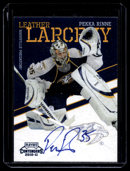 2010-11 Panini Playoff Contenders - Leather Larceny - Autographs - Pekka Rinne #15 /50