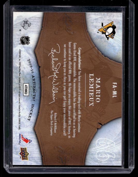 2009-10 Upper Deck Artifacts - Frozen Artifacts - Mario Lemieux #FA-ML /199