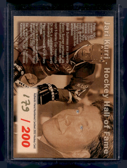 2001-02 Cardset Finland - Hockey Hall Of Fame - Gold - Jari Kurri /200